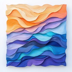 Serene wave abstract painting colorful hues