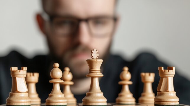 Strategic focus a chess master's intense concentration