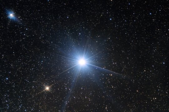 Vega Star. Capturing the Brightest Star in Lyra Constellation with 80 mm Refracting Telescope