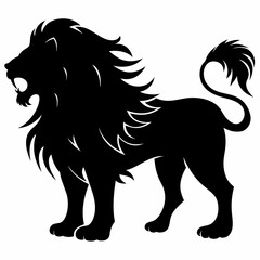 Lion Roaring Silhouette
