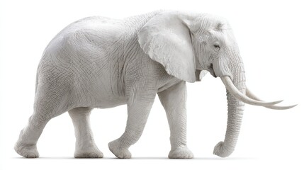 Fototapeta premium White Elephant Game. Full Body Portrait of African Elephant in Nature