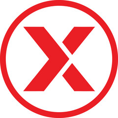 x logo red illustration vector