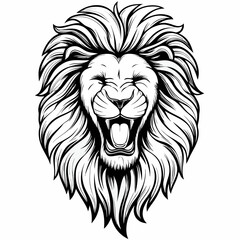 Roaring Lion Head Open Mouth