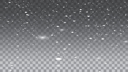 Christmas background with small falling snowflakes.