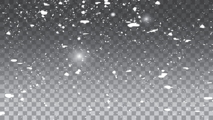 Christmas background with small falling snowflakes.