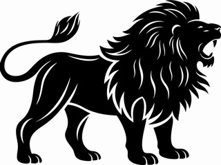 Roaring Lion Standing Silhouette
