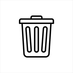 cute black and white garbage vector icon