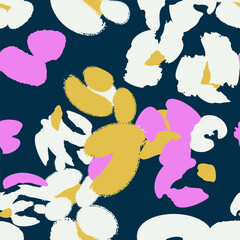 Floral colorful seamless pattern with abstract different flowers. Vector background, design, print, wrapping paper, wallpaper, textile