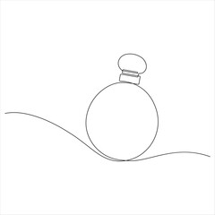 One line drawing of perfume bottle minimalist beauty product continuous line art vector illustration