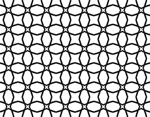 Fototapeta premium Geometric Black White Seamless Pattern.