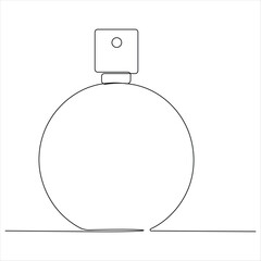 One line drawing of perfume bottle minimalist beauty product continuous line art vector illustration