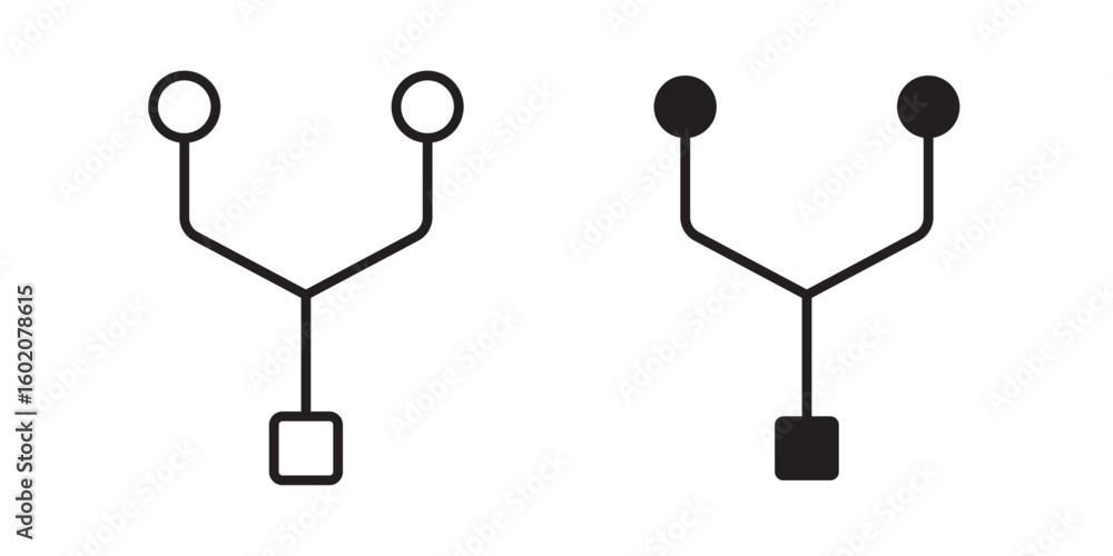 Fototapete code fork icon symbol collection. flat vector stock illustration.