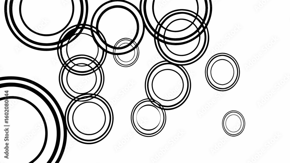 Poster abstract black and white circles pattern background vector illustration graphic design element art d