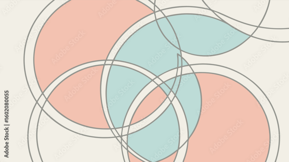 Aufkleber abstract pastel circles overlapping design vector illustration for modern art and background project