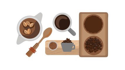 Coffee beans and coffee preparation methods for brewing delicious coffee at home and in cafes shop