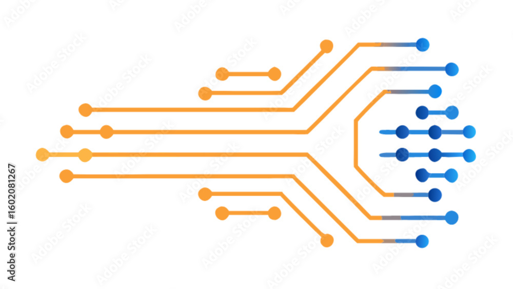 Poster abstract technology circuit board vector illustration for digital network connection concept design