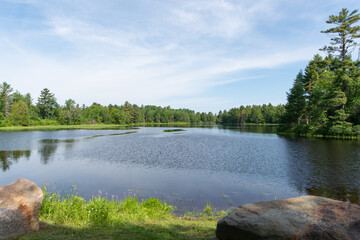 A Secluded Michigan Lake on A Sunny Day
