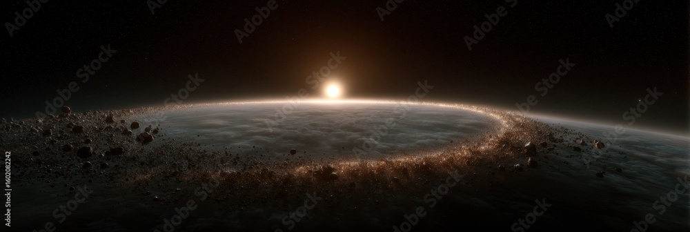 Poster mysterious oort cloud at the edge of the solar system with cometary activity