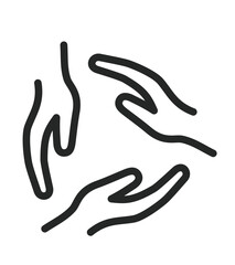 Teamwork hand illustration icon vector image