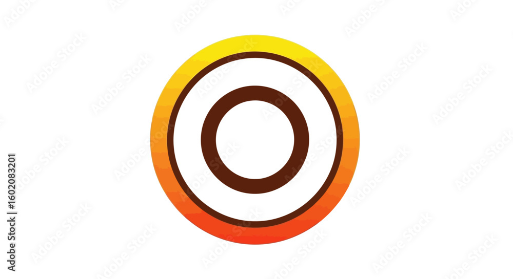Poster concentric circles with gradient colors and brown inner circle.