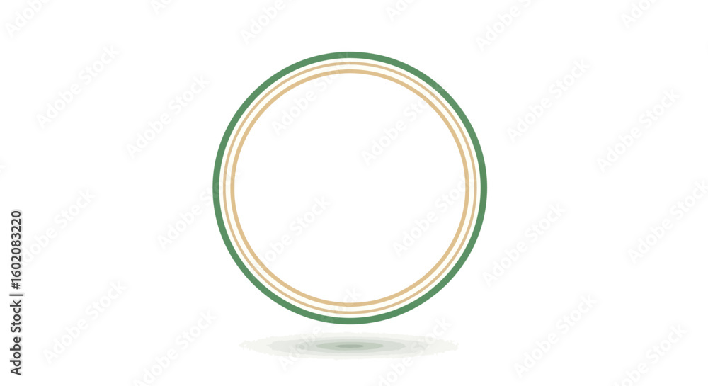 Aufkleber elegant circular design with green and gold color scheme and shadow.