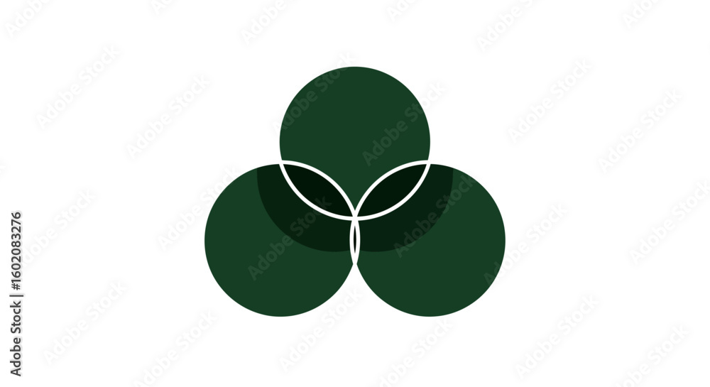 Poster overlapping green circles with white lines representing interconnection and unity.