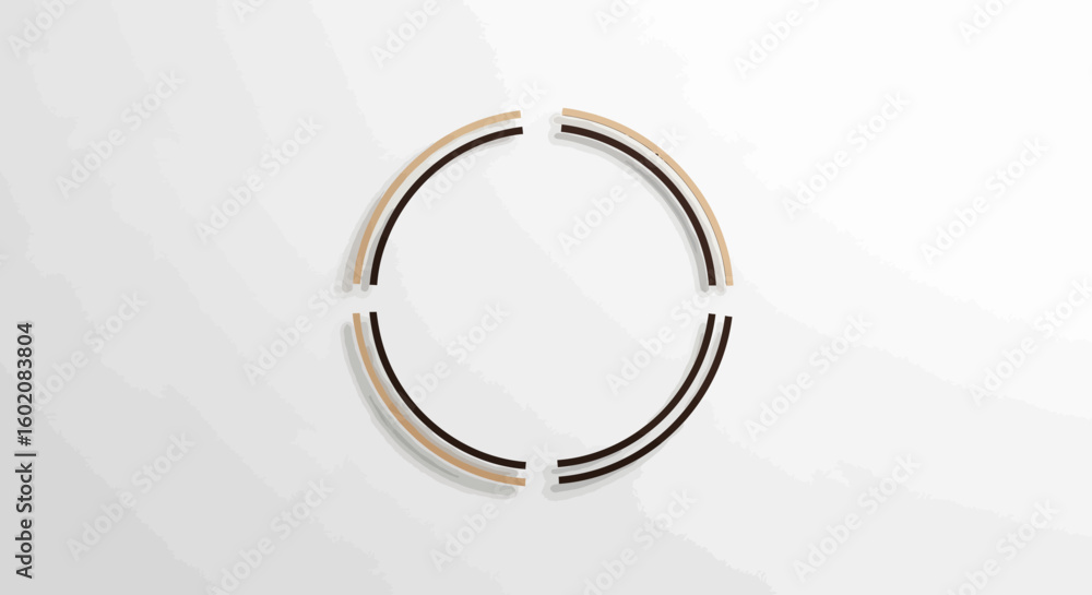 Aufkleber abstract circular design with contrasting colors and shadow effects.