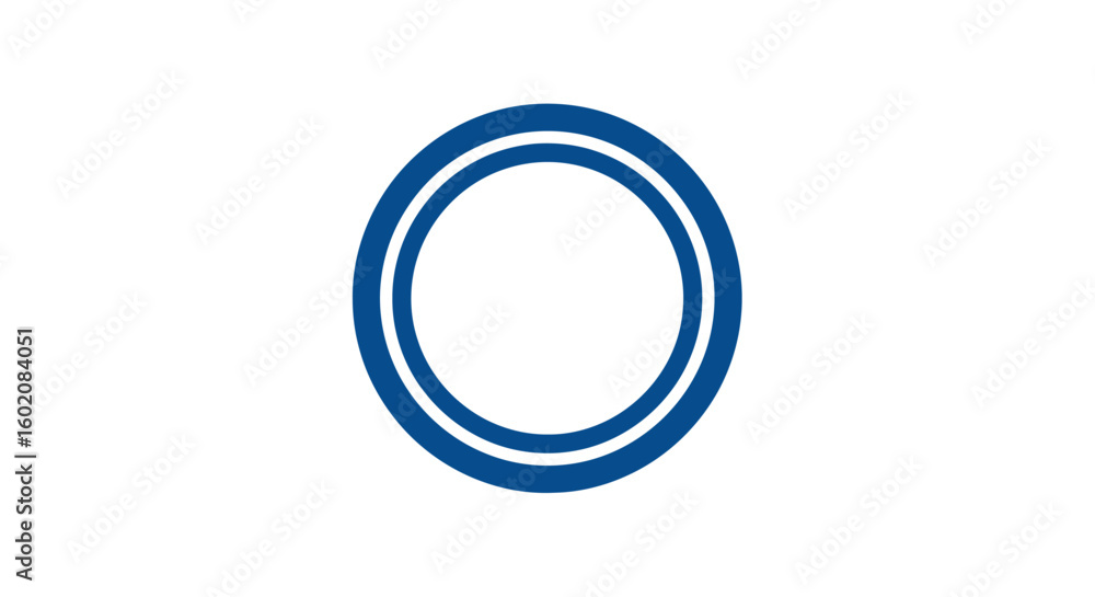 Poster concentric blue circles symbolizing unity focus and interconnection.