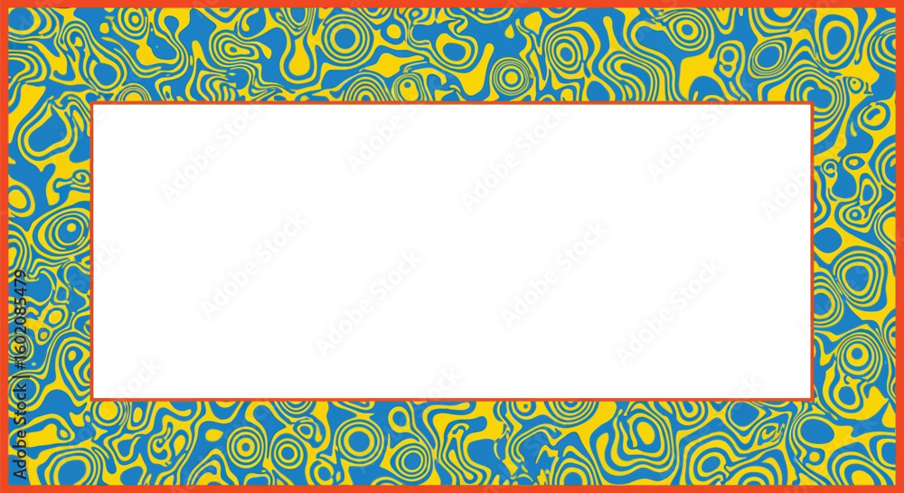 Poster abstract background frame design with yellow and blue pattern for graphic design projects