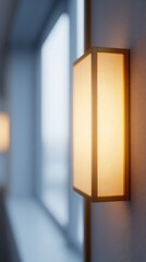 Soft amber glow of modern wall sconce whispers warmth and solace, perfect for Hygge-inspired winter evenings or mindful Diwali