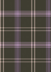 Subtle Lavender and Beige Plaid Pattern on Dark Brown Background