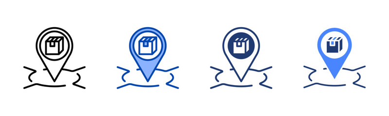 Brand Positioning icon set multiple style collection