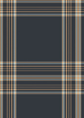 Seamless Dark Gray Plaid Pattern with Peach and Light Blue Stripes