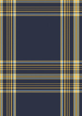 Seamless Navy Blue Yellow Plaid Pattern Texture Background