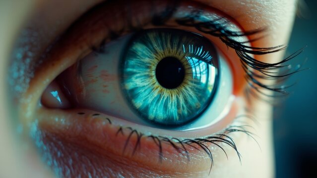 Close up of characters with green eyes