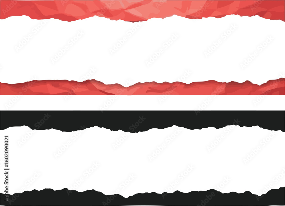 Poster torn paper edges vector graphic design elements for scrapbooking and creative projects usage