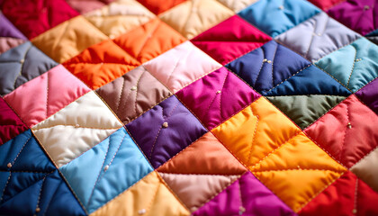 Naklejka premium Colorful quilted fabric texture.