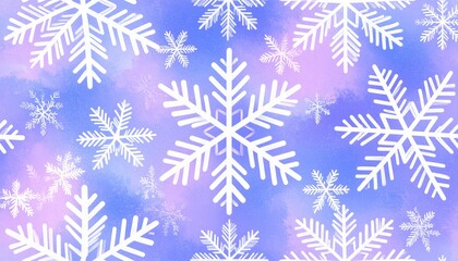 Blue Christmas background with seamless snowflake pattern and icy decorations perfect for winter holiday celebrations