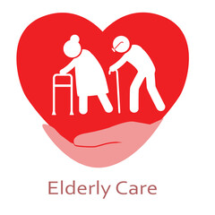 elderly care icon,senior care,  icon  logo design. vector