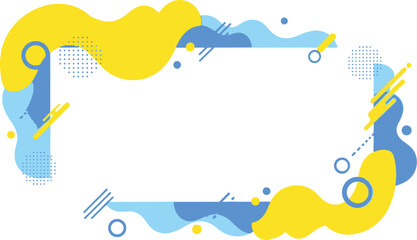 Abstract frame design vector graphic with yellow and blue shapes for modern presentation template