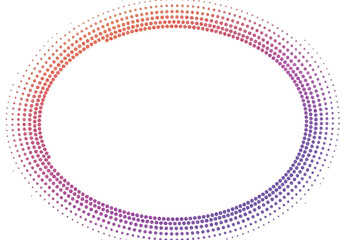 Abstract halftone frame vector, gradient circle border, dotted oval design element background image
