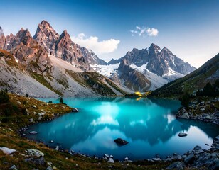 Mountain lake at dawn (1)