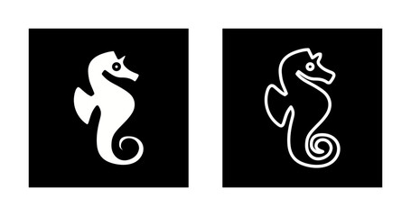 Obraz premium Sea Horse Vector Icon