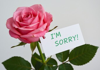 A thoughtful pink rose carrying an "I'M SORRY!" message, emphasizing forgiveness.

