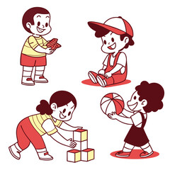 Children playing with toys