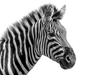 Zebra placed against a white backdrop