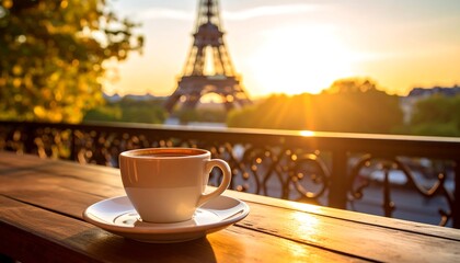 Parisian coffee at sunrise