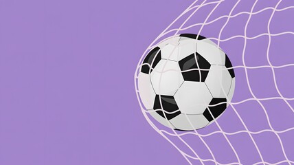 Fototapeta premium A football ball in a net