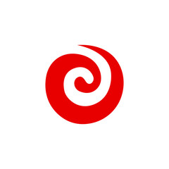 Red Circular Swirl Vector Design Icon Logo Design Concept