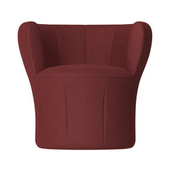 Burgundy Armchair 3D Render Front View Isolated